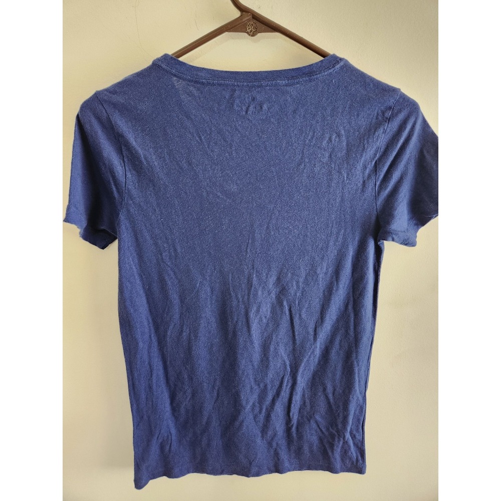 J Crew Womens Collector Tee T-Shirt Size XS Navy Blue Green Print Short Sleeve - Picture 2 of 6